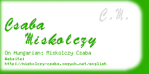 csaba miskolczy business card